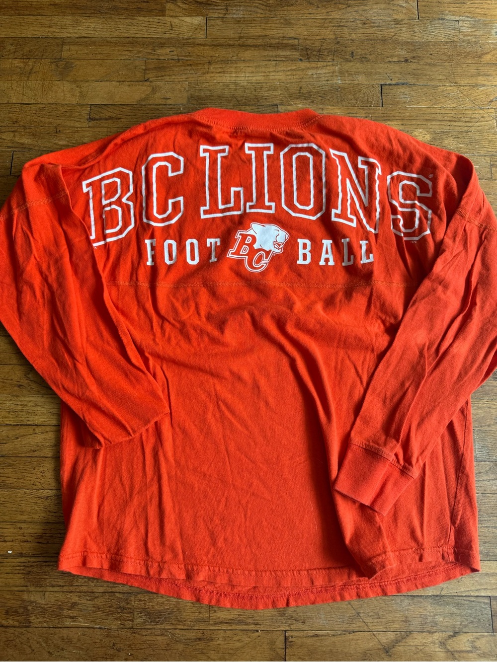 BC Lions Football Long Sleeve Tee - Orange